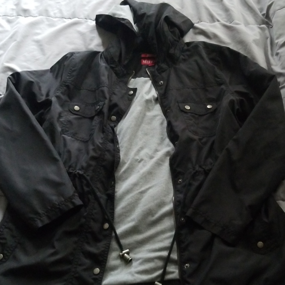 Black rain jacket